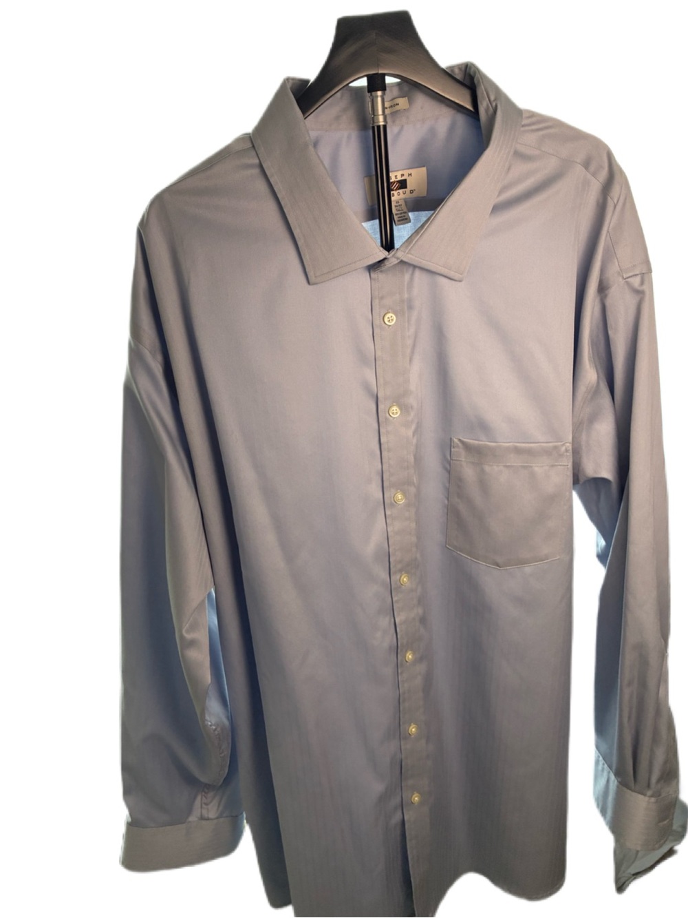 Joseph Abboud Tall Light Blue Men’s Dress Shirt with Chest Pocket Neck 22, 36/37